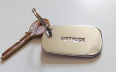 Hand stamped aluminium keyring - Giffnock