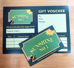 Sunshine No.1 Gift Card - can be spent online or in store!