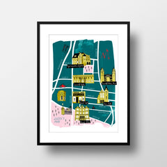 A3 Glasgow map print - Govanhill & Queen's Park