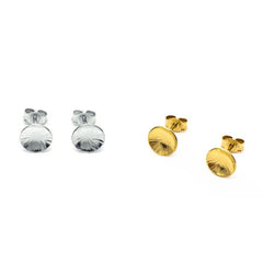 Stud earrings – hammered dome disc (Sterling Silver or 18ct Yellow Gold Vermeil)