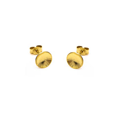 Stud earrings – hammered dome disc (Sterling Silver or 18ct Yellow Gold Vermeil)