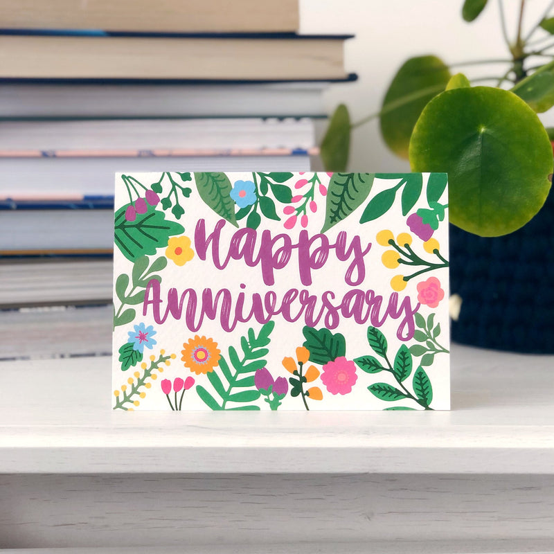 Happy anniversary - flowers card