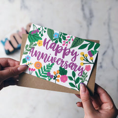 Happy anniversary - flowers card