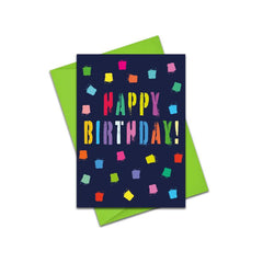 Happy birthday - blue squares card