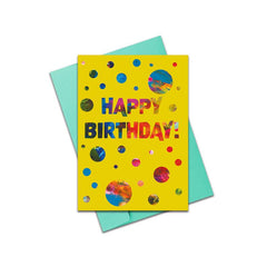 Happy birthday - spots/yellow background card