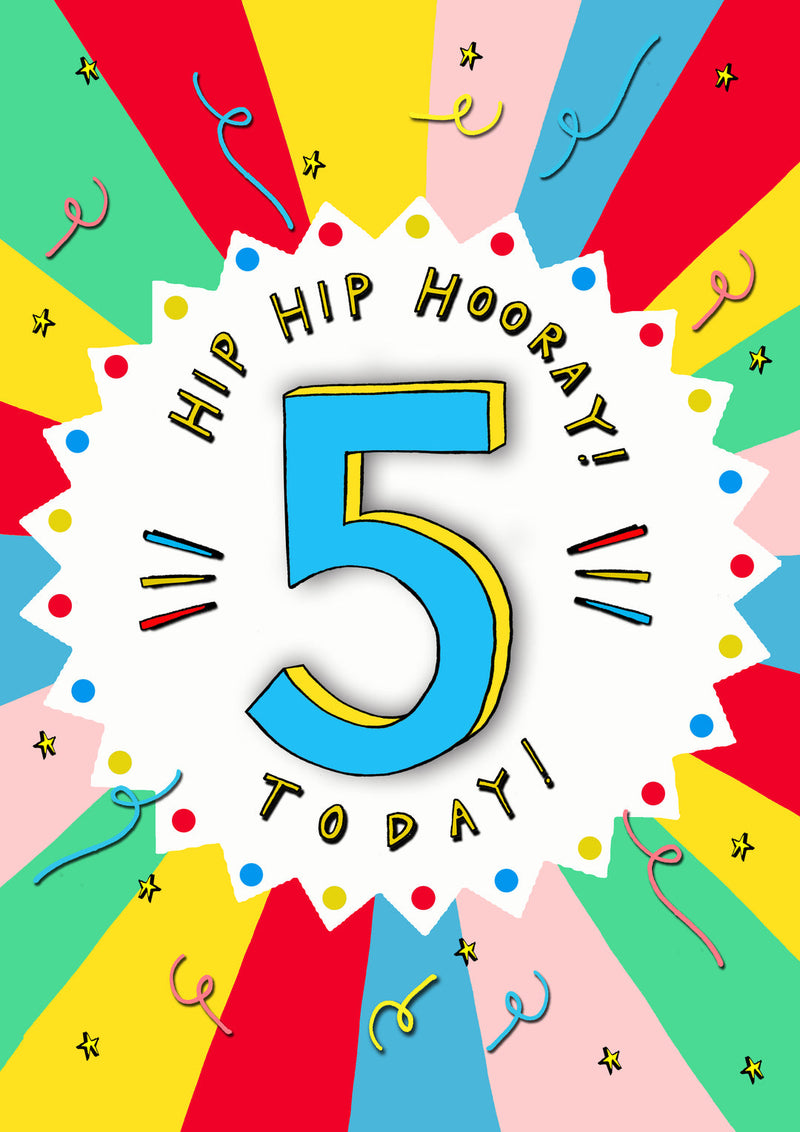 5 today hip hip hooray card