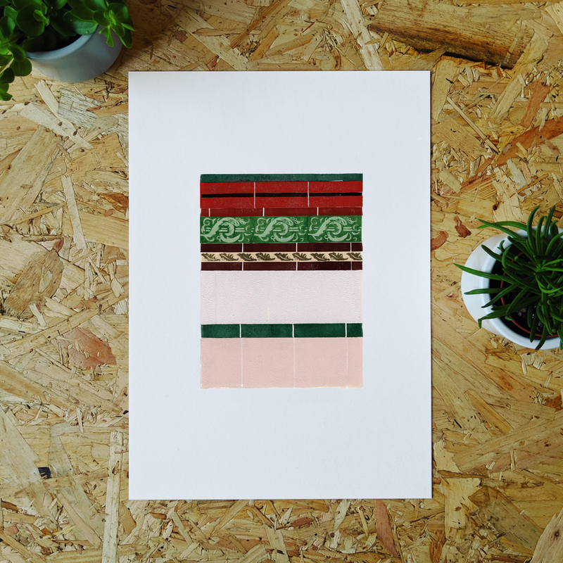 Tenement Tiles A4 print - Hyndland 05