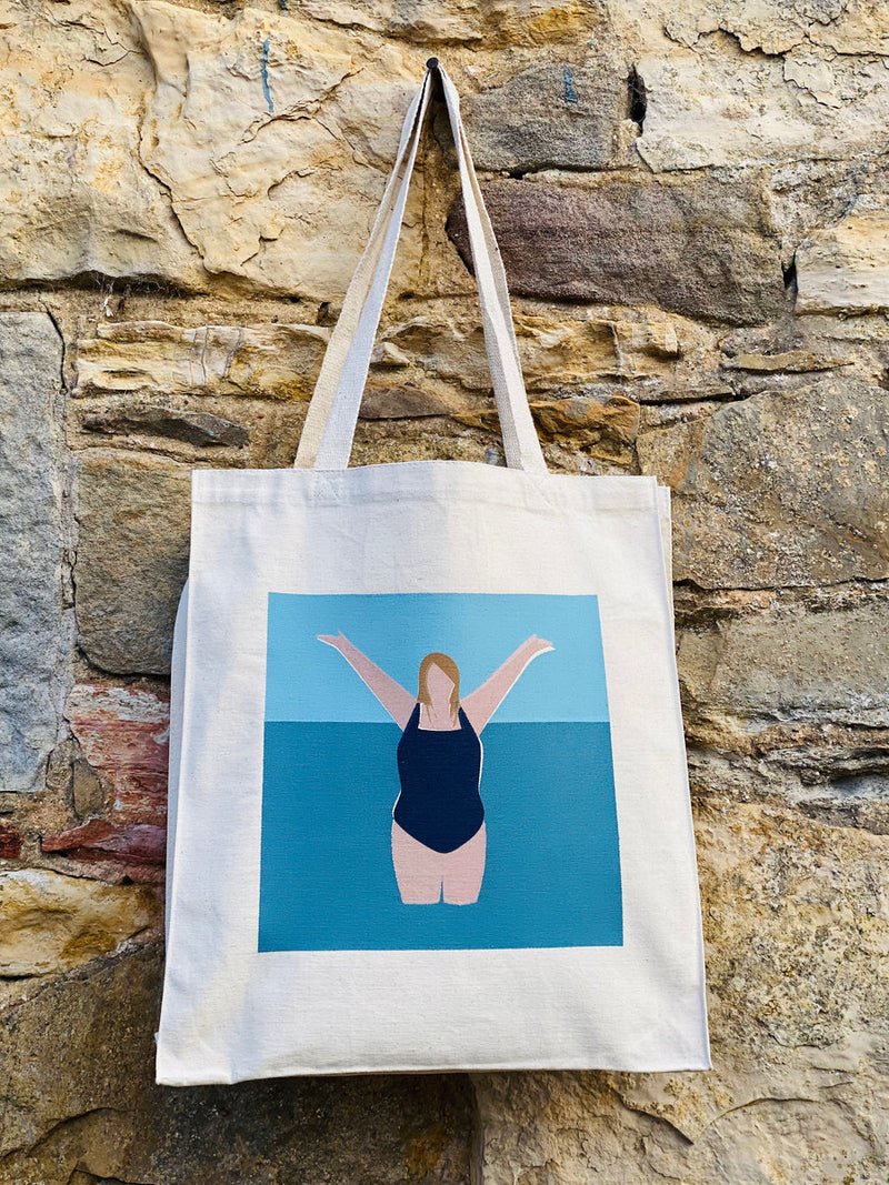 I love the water canvas tote bag