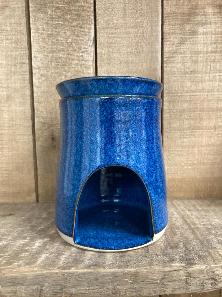 Ceramic wax melt/oil burner - deep blue glaze