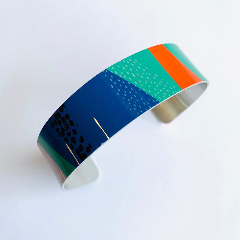 'Forest' printed aluminium narrow cuff bangle