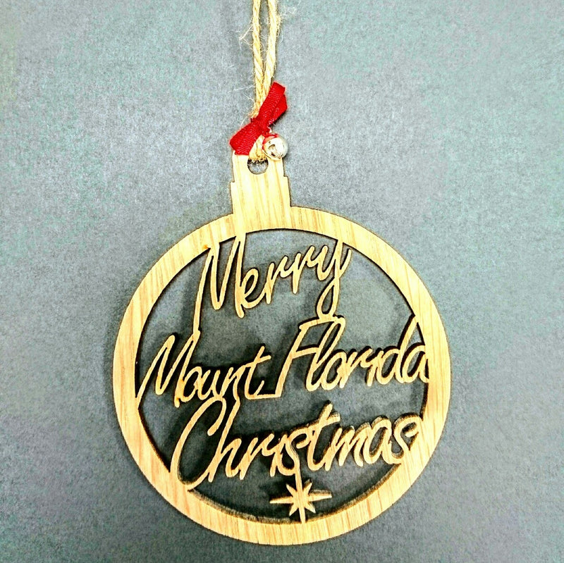Merry Mount Florida Christmas wooden bauble