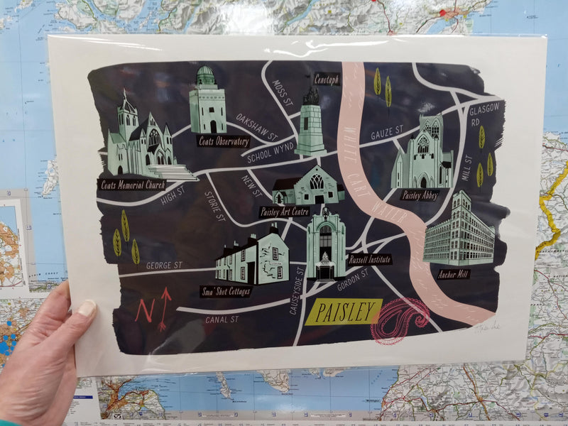 A3 map print - Paisley