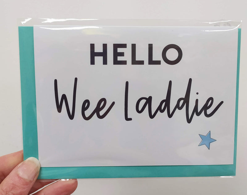 Hello wee laddie card