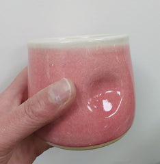 Large dimple tumbler - pink glaze