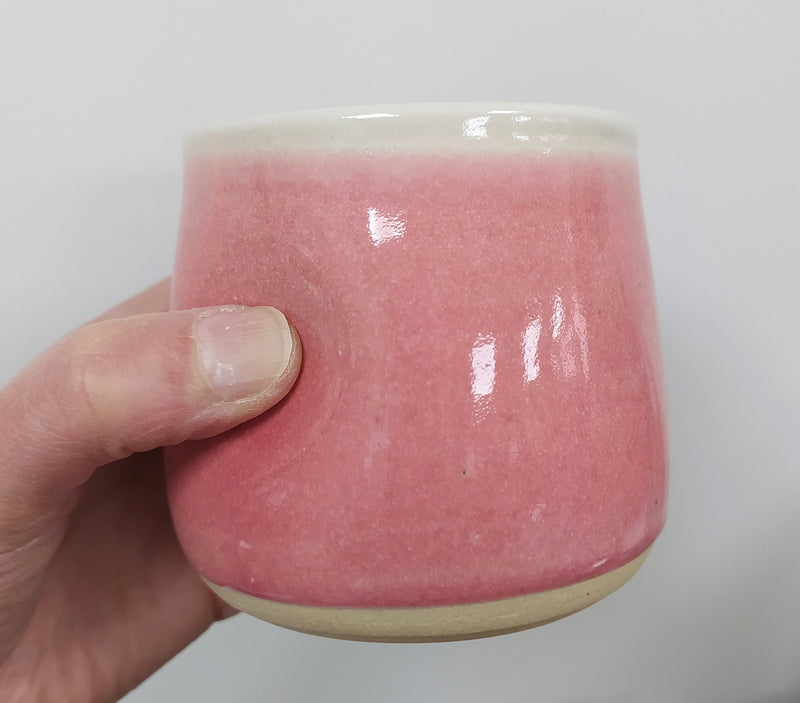 Large dimple tumbler - pink glaze