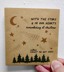 Forget Me Not seed packet - With the stars & in our hearts, remembering at Christmas