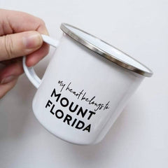 My heart belongs to Mount Florida enamel mug