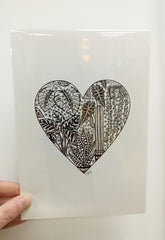 Houseplant heart print - A4 or A5 size