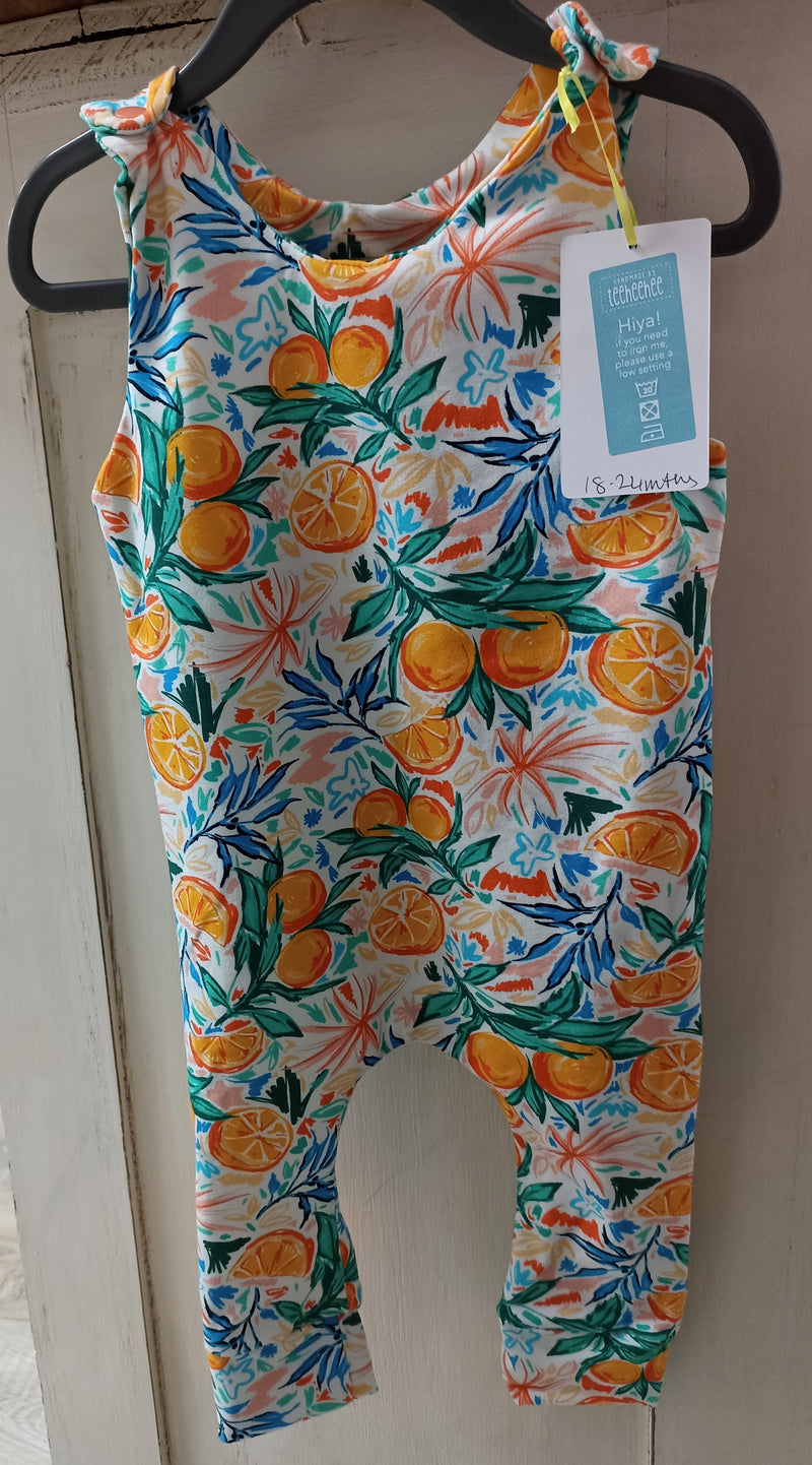 Romper suit - oranges print (18-24 months or 2-3 years)