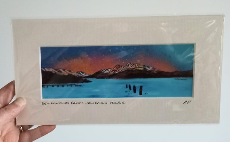 Small mounted print - Ben Lomond from Cameron House