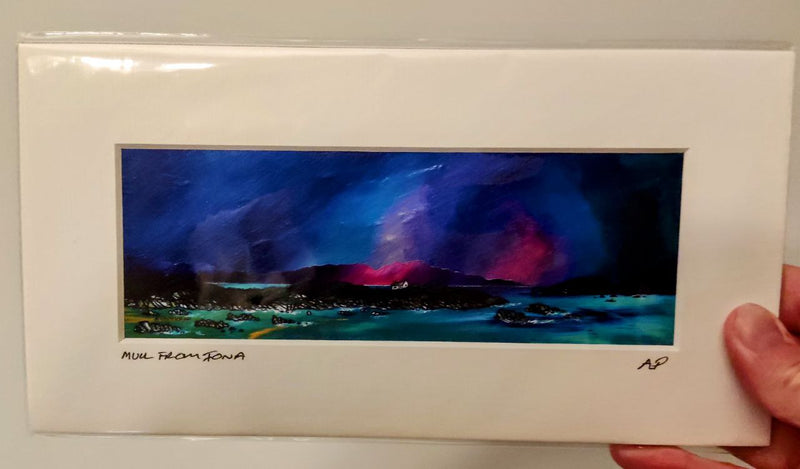 Small mounted print - Isle of Mull from Iona