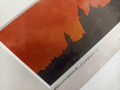Small mounted print - Kelvingrove Sunset, Glasgow (2 designs to choose from)