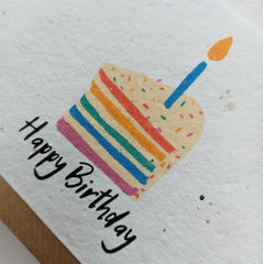 Plantable happy birthday cake & candle card