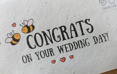 Plantable congrats on your wedding day bees