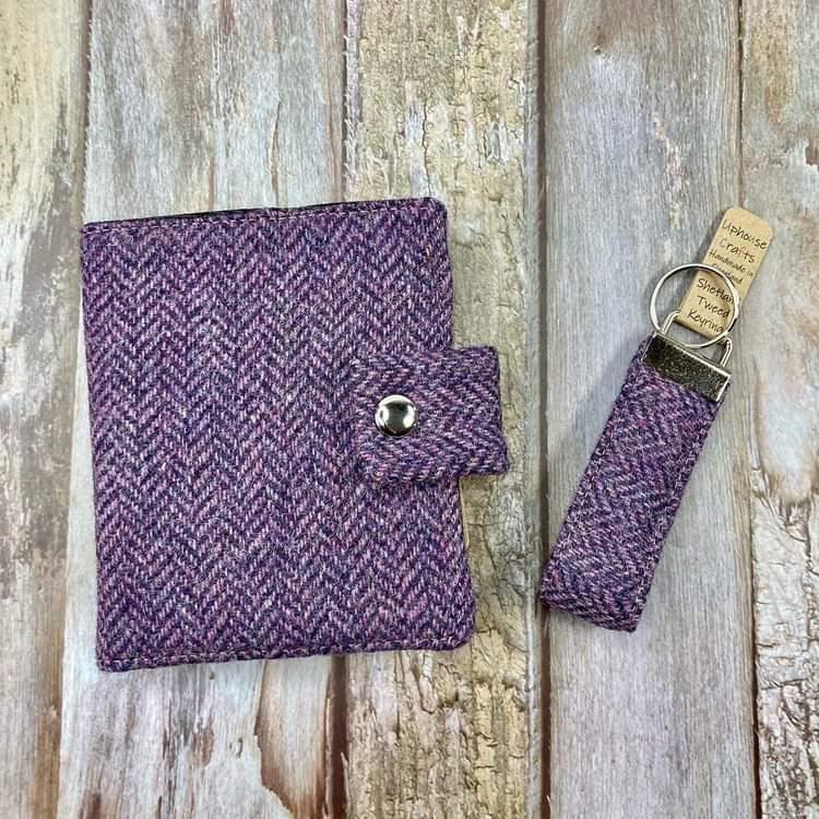 Bi-fold wallet/purse - Shetland Heather Tweed