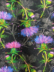 Romper suit - thistles print on black (different sizes available)