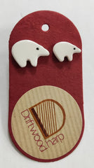 Ceramic polar bear studs