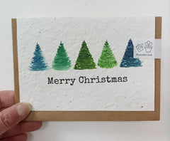 Plantable Christmas card - Merry Christmas trees