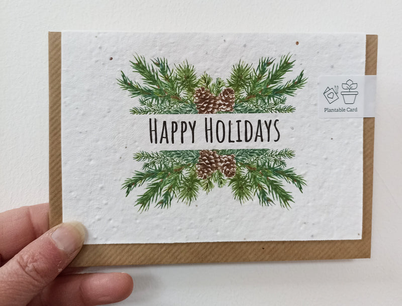 Plantable Christmas card - happy holidays