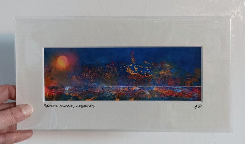 Small mounted print - Melting Sunset, Outer Hebrides