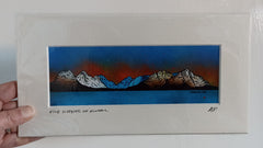 Small mounted print - Five Sisters of Kintail