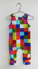 Romper suit - colourful square (0-6 months)