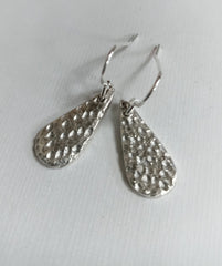 Fine silver teardrop earrings