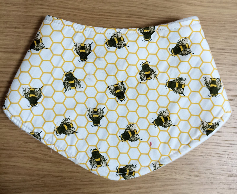 Bandana style bib - bees print