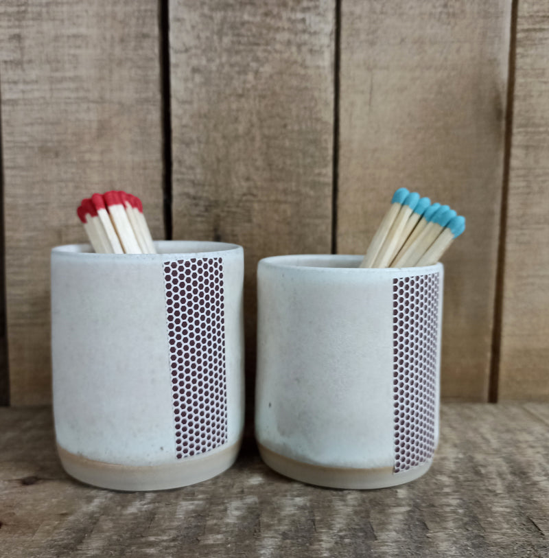 Ceramic match striker pots