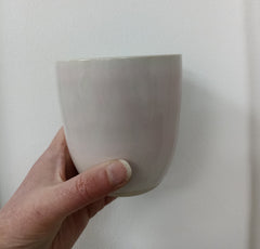Large ceramic tumbler - pale pink glaze