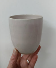 Large ceramic tumbler - pale pink glaze