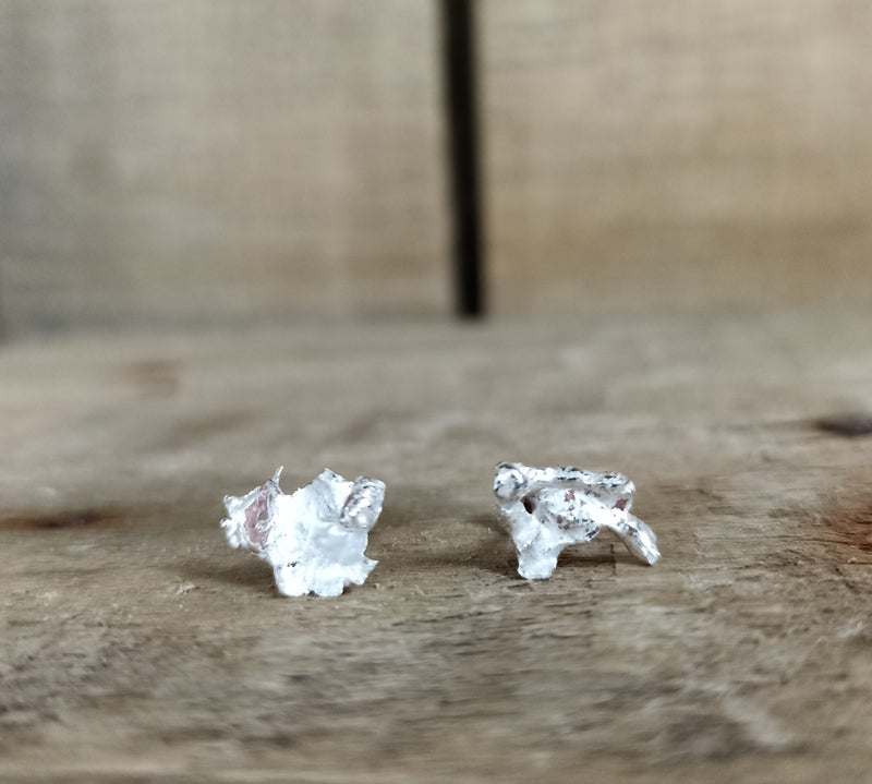Sterling silver water cast studs