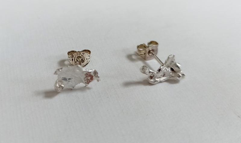 Sterling silver water cast studs
