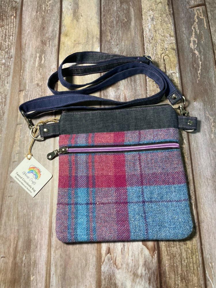 Small cross body bag - Shetland Hibernal Heather & denim