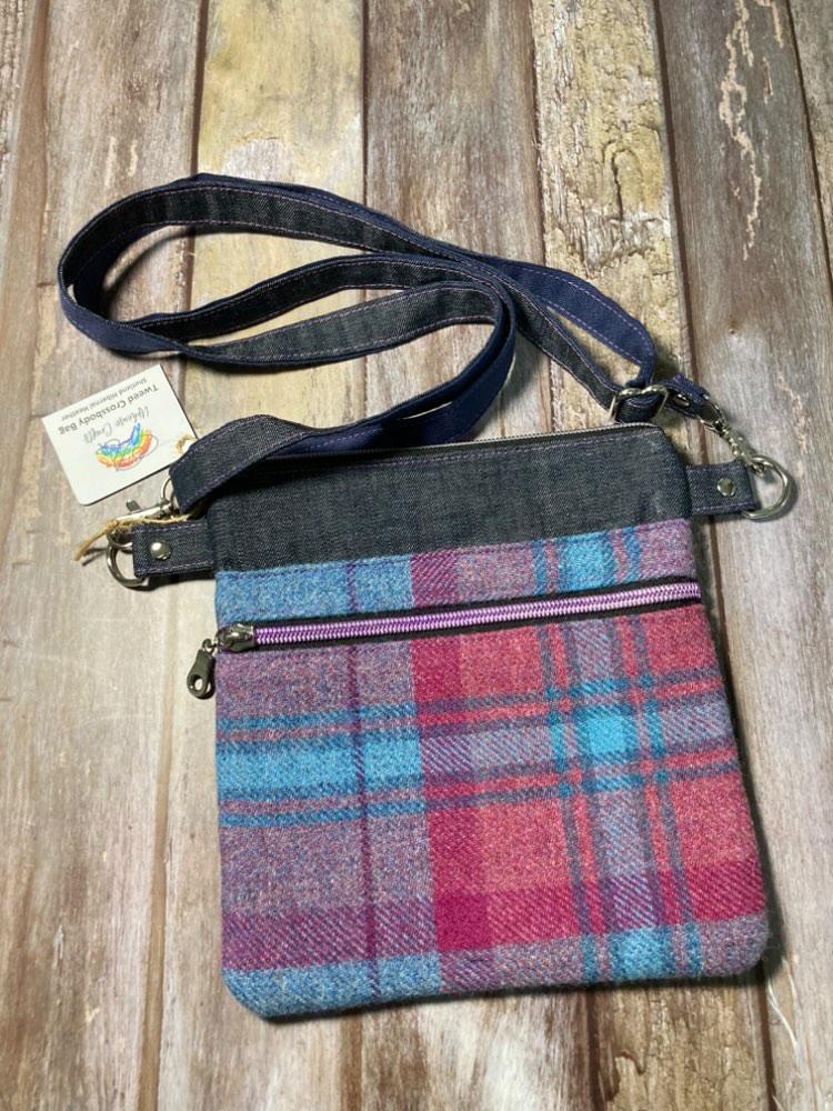 Small cross body bag - Shetland Hibernal Heather & denim