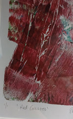 Framed monoprint - Red Grasses