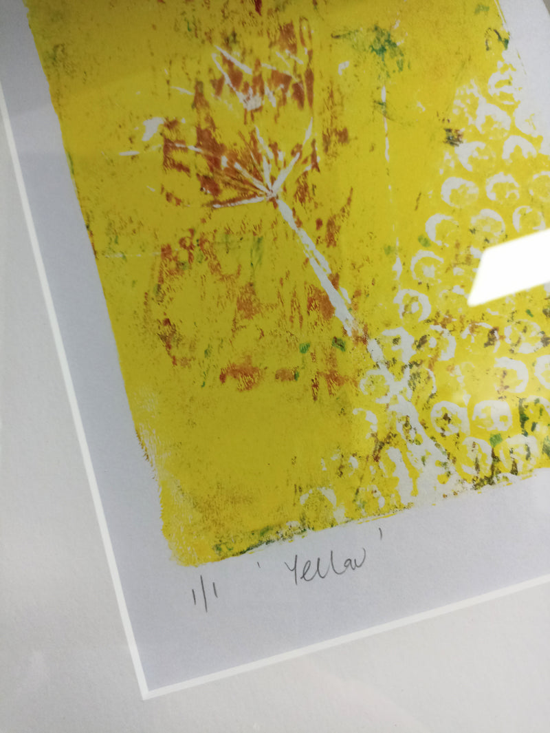 Framed monoprint - Yellow