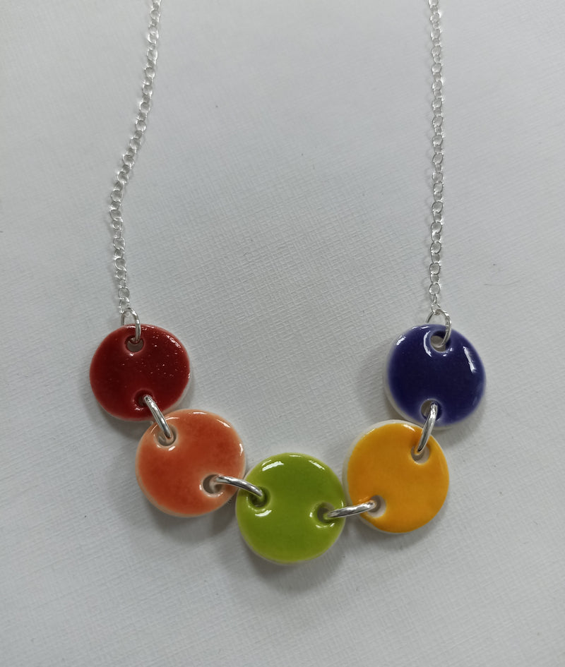 Ceramic colourful circle pendant (3 designs available)