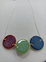 Ceramic colourful circle pendant (3 designs available)