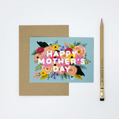 Happy Mother's Day colourful flowers card